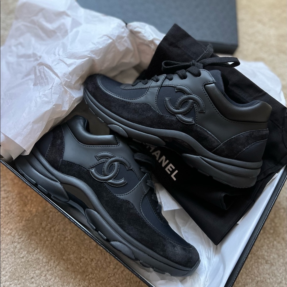 Chanel Women’s Suede Sneakers - Black